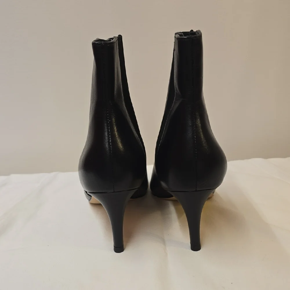 Cole Haan Black Pointed-Toe Leather Ankle Boots - Picture 5 of 9